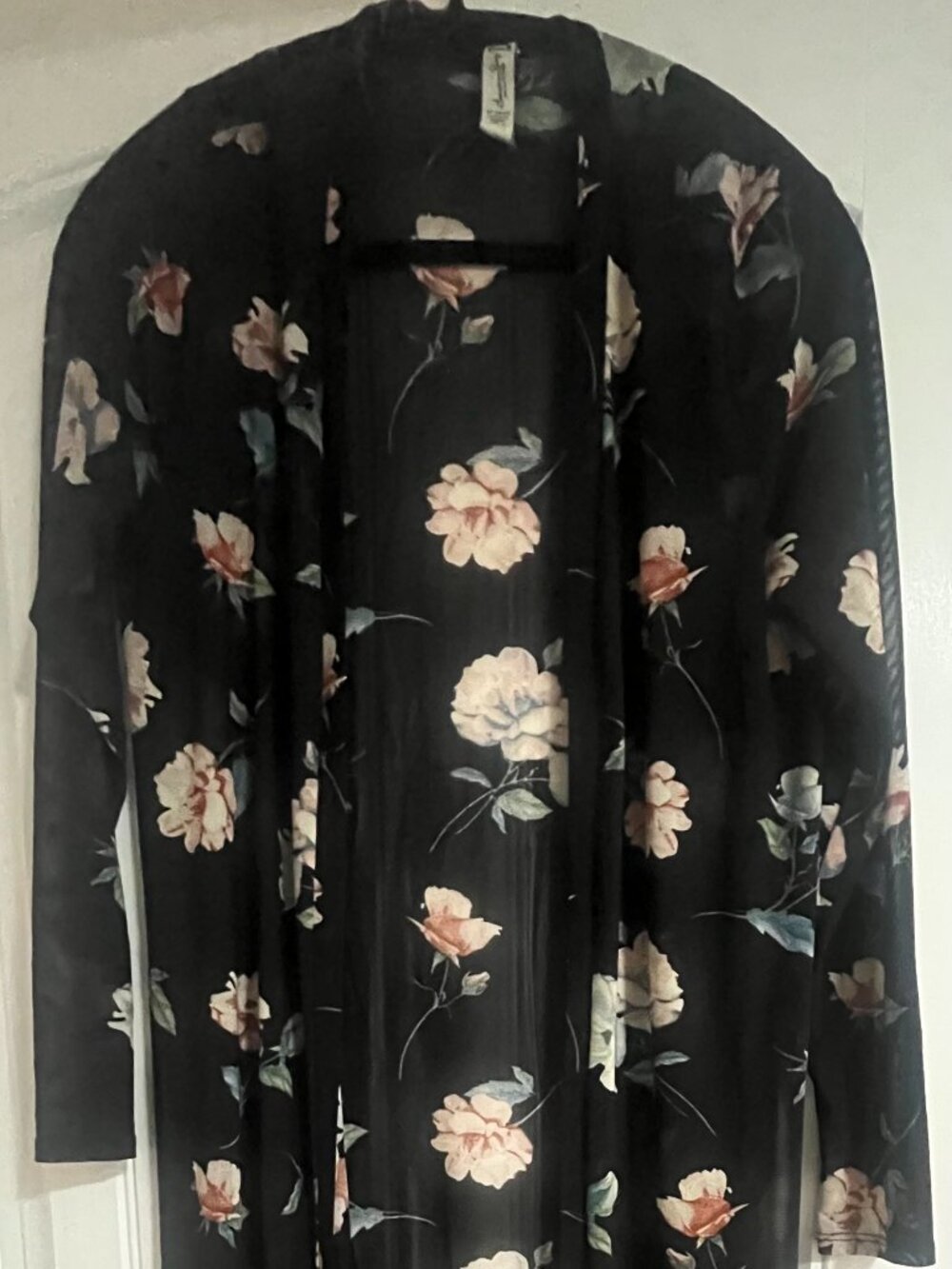 Black floral shawl